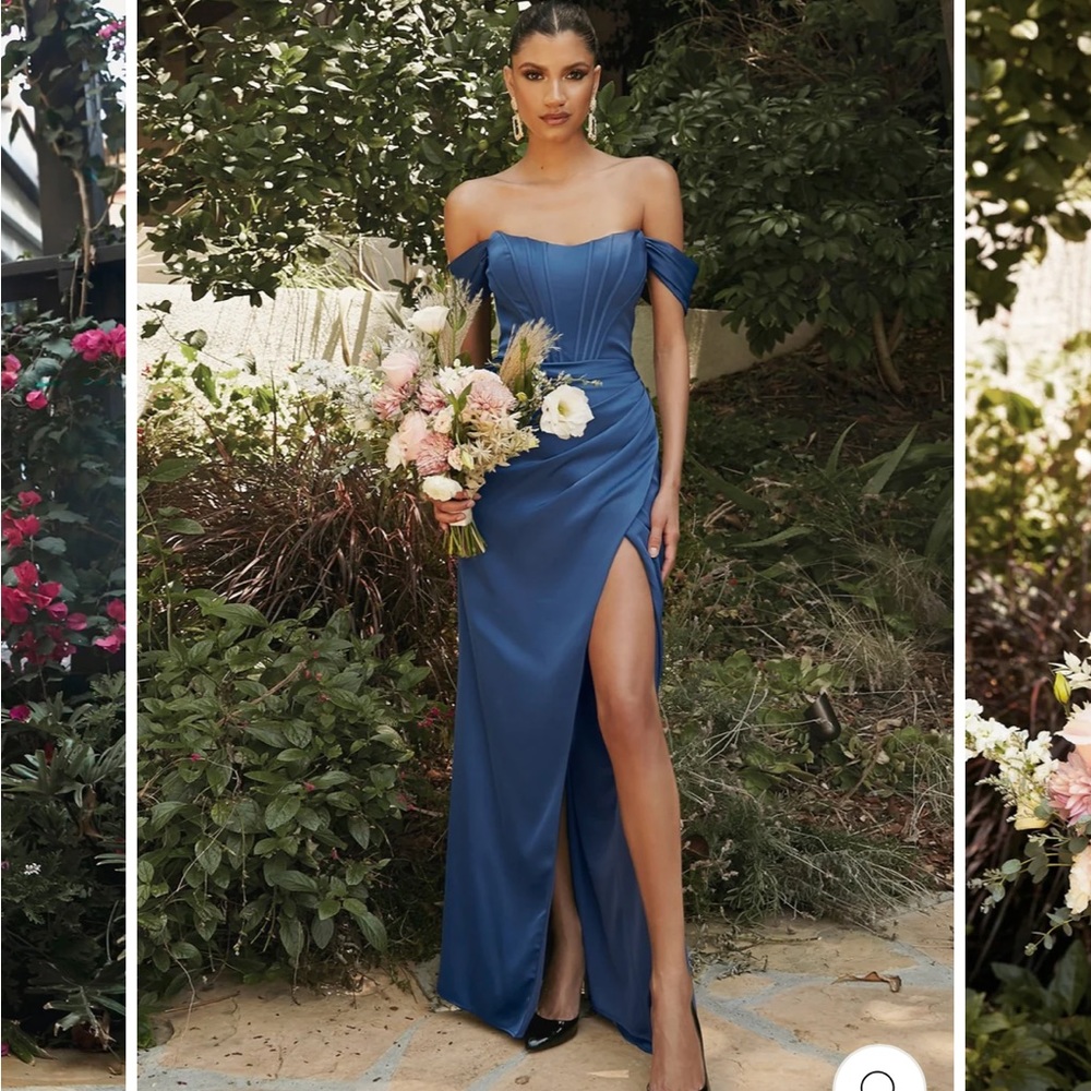 Blue satin dress
